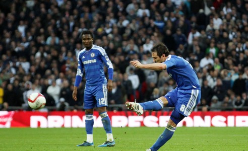 Lampard taking one of his trademark free kicks
