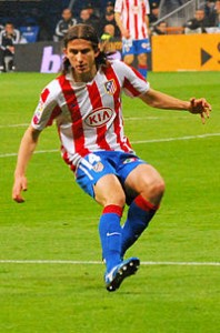 Atletico Madrid left back Filipe Luis in La Liga action
