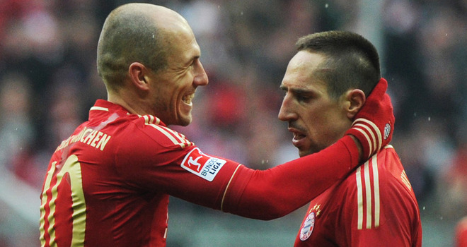 (C)Ribery and Robben_footballdeluxe(dot)com Bayern Munich Beat Borussia Dortmund