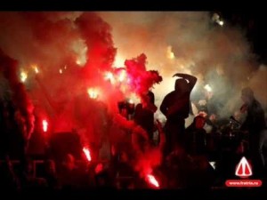 Spartak Ultras, use Pyros as their way of intimidation