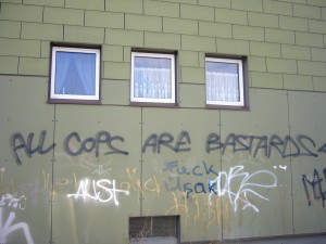 Graffiti such as this, was common