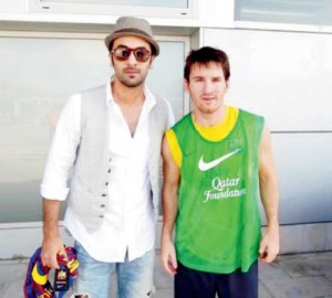 Ranbir Kapoor with Lionel Messi