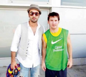 Ranbir Kapoor with Lionel Messi 