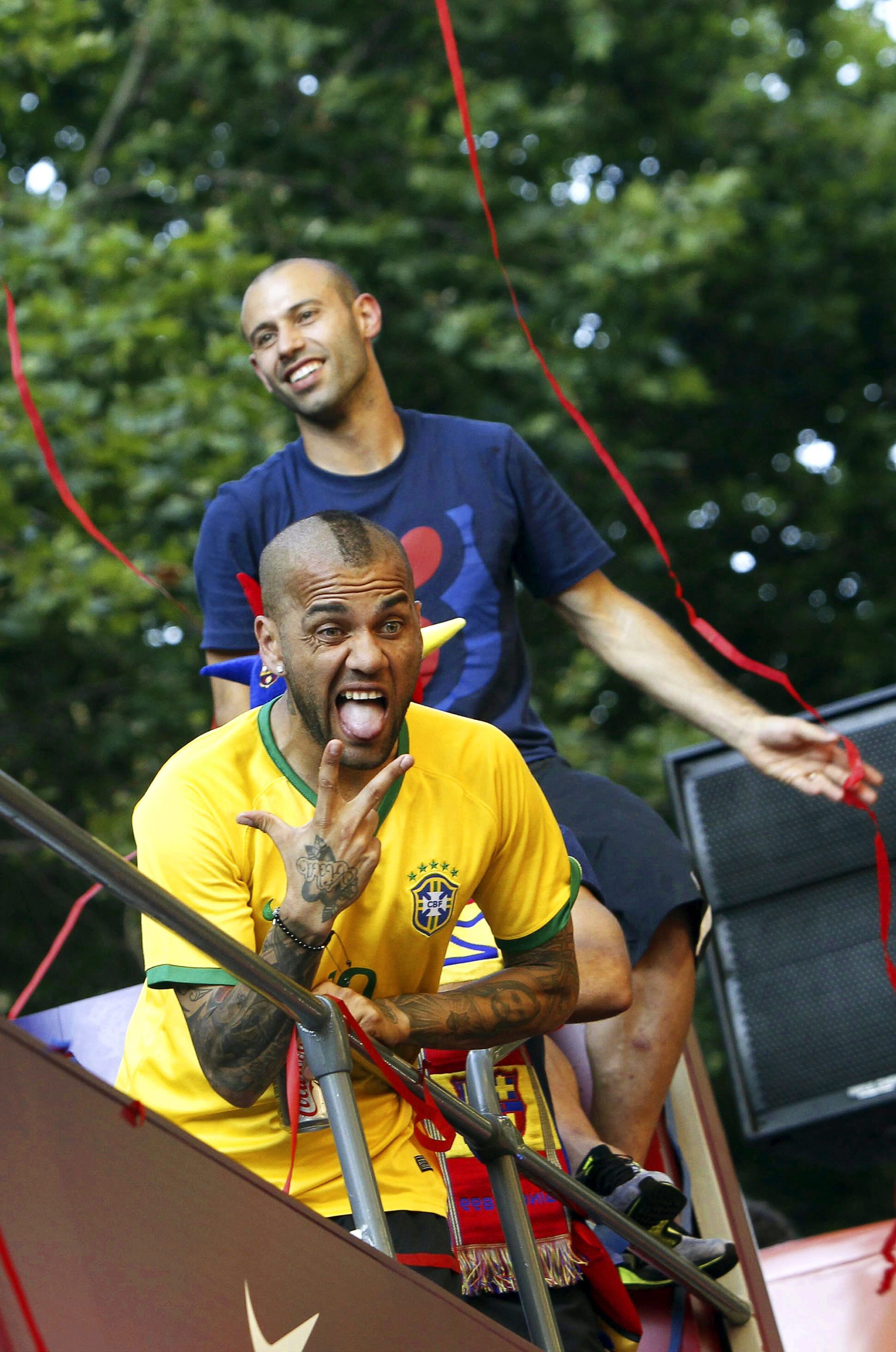 FC Barcelona celebrate their UEFA Champions League title