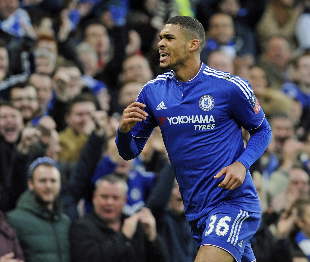 Chelsea's Ruben Loftus-Cheek celebrates after scoring their second goal against Scunthorpe during their FA Cup match at Stamford Bridge, London, Britain, 10 January 2016. (Photo by Gerry Penny/EPA)