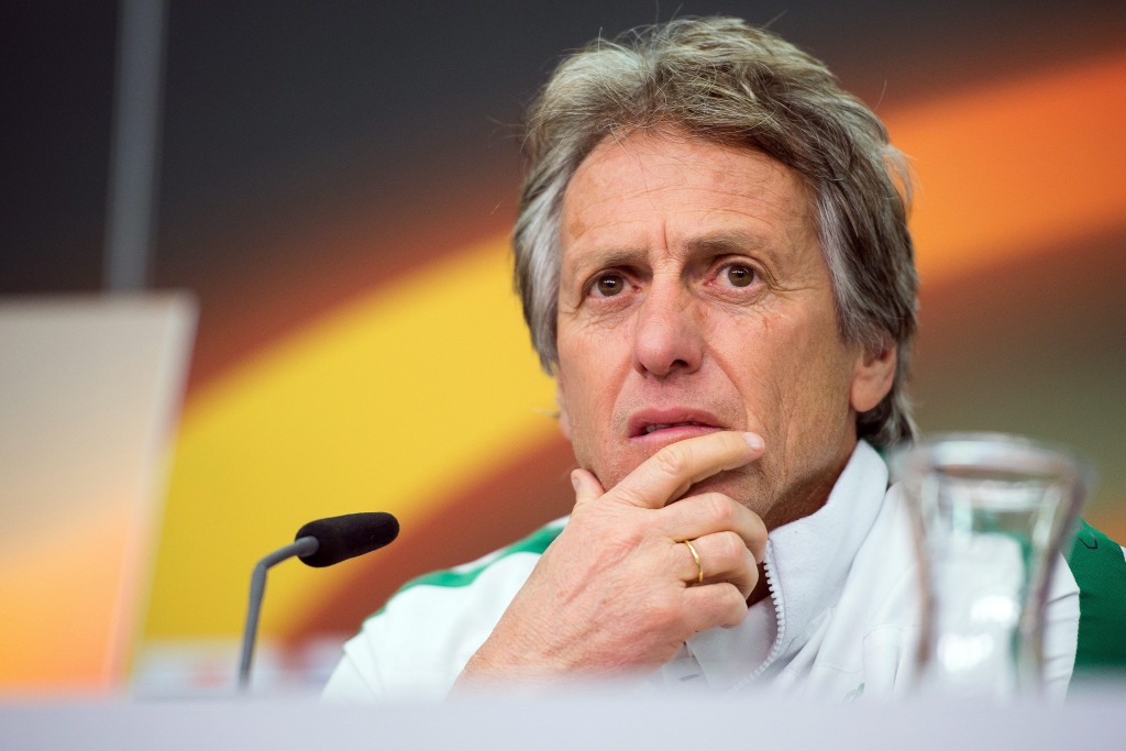 epa05178921 Sporting's head coach Jorge Jesus attends a press conference in Leverkusen, Germany, 24 February 2016. Sporting Lisbon will face Bayer 04 Leverkusen in the UEFA Europa League round of 32, second leg soccer match on 25 February 2016. EPA/MARIUS BECKER