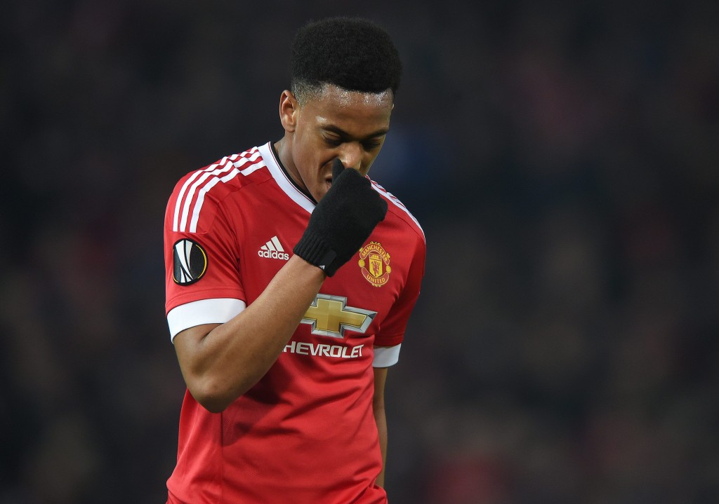 Anthony Martial has seen a slight dip in his form from last season and Jose Mourinho has reportedly held talks with the 20-year-old in an attempt to shift his focus away from off-the-field problems. (Picture Courtesy - AFP/Getty Images)