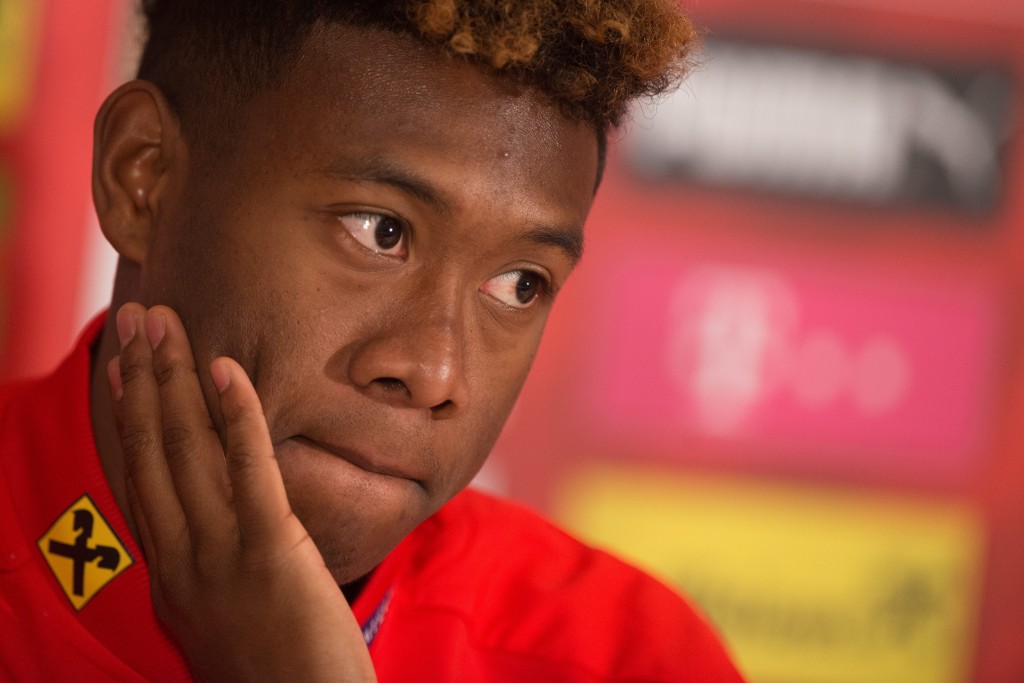epa05225472 Austria's midfielder David Alaba attends a press conference of the Austrian national soccer team in Stegersbach, Austria, 22 March 2016. The team prepares for its international friendly matches against Albania and Turkey on 26 March and 29 March 2016 respectively. EPA/CHRISTIAN BRUNA