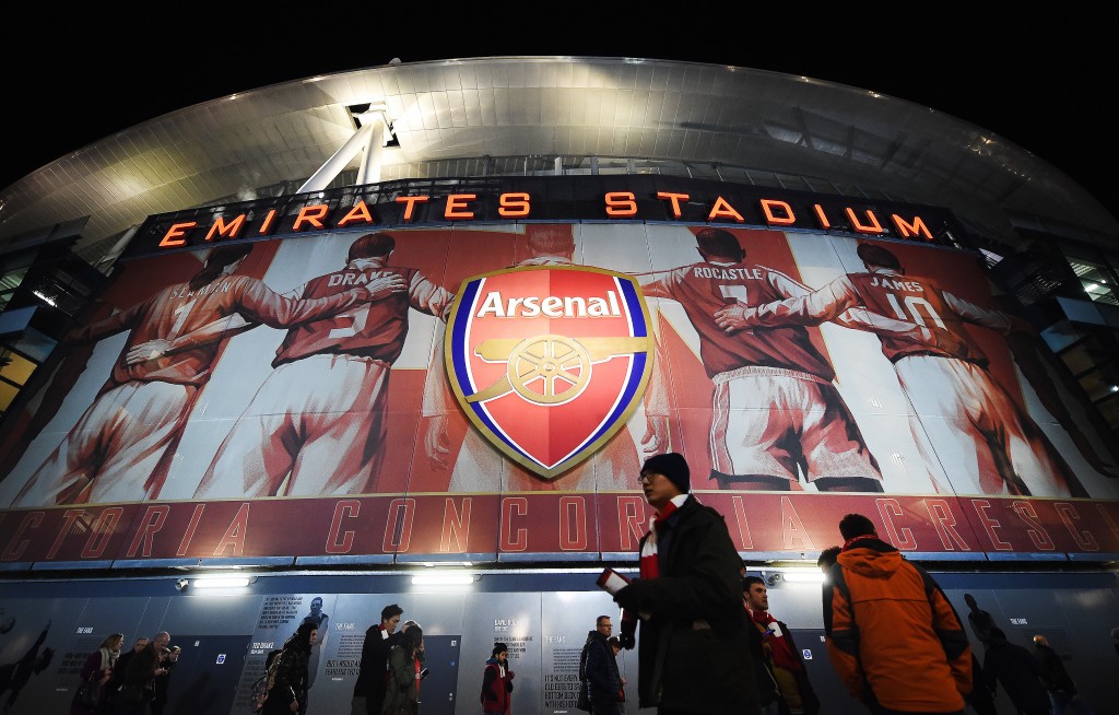 epa05177261 The Emirates Stadium ahead of the UEFA Champions League Round of 16 first leg soccer match between FC Arsenal and FC Barcelona, in London, Britain, 23 February 2016. EPA/ANDY RAIN