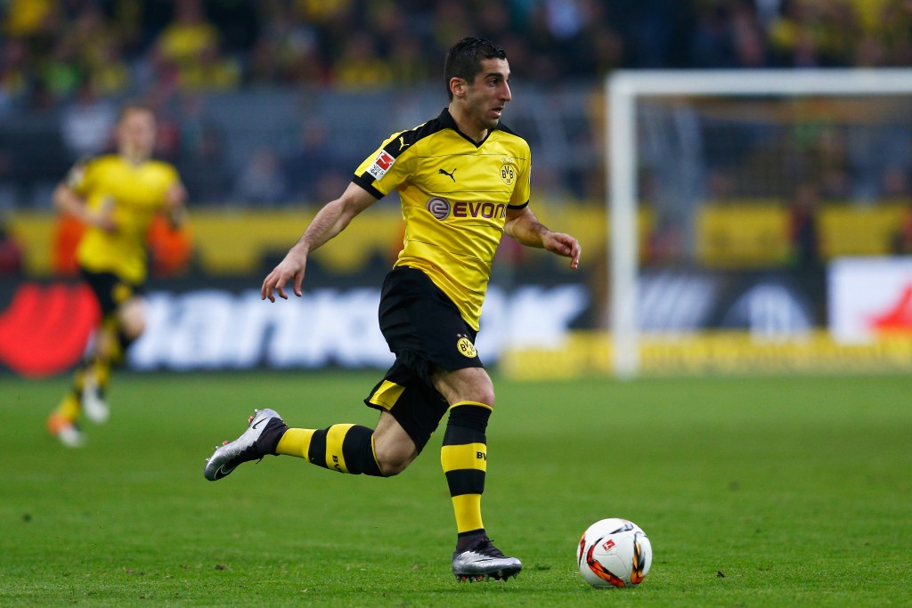 DORTMUND, GERMANY - APRIL 02: Henrikh Mkhitaryan of Borussia Dortmund in action during the Bundesliga match between Borussia Dortmund and Werder Bremen at Signal Iduna Park on April 2, 2016 in Dortmund, Germany. (Photo by Dean Mouhtaropoulos/Bongarts/Getty Images)