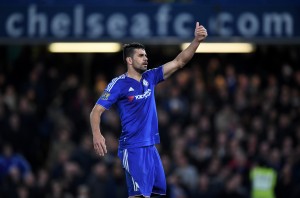 LONDON, ENGLAND - MAY 02: Diego Costa of Chelsea gestures during the Barclays Premier League match between Chelsea and Tottenham Hotspur at Stamford Bridge on May 02, 2016 in London, England.jd (Photo by Shaun Botterill/Getty Images)