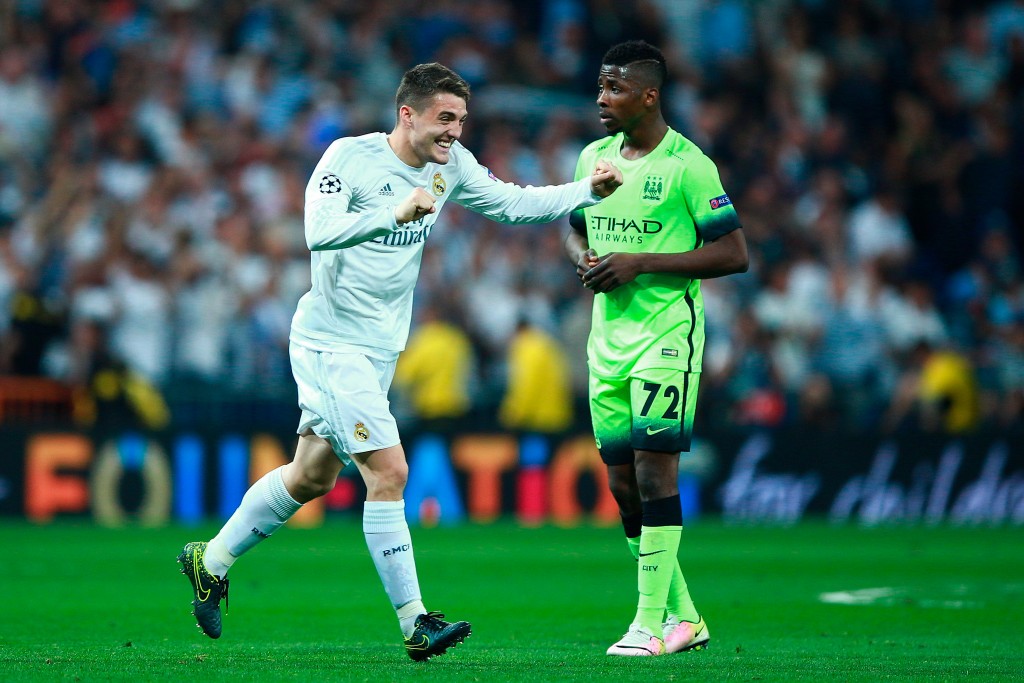 MADRID, SPAIN - MAY 04: Mateo Kovacic of Real Madrid celebrates during the UEFA Champions League semi final, second leg match between Real Madrid and Manchester City FC at Estadio Santiago Bernabeu on May 4, 2016 in Madrid, Spain. (Photo by Gonzalo Arroyo Moreno/Getty Images)