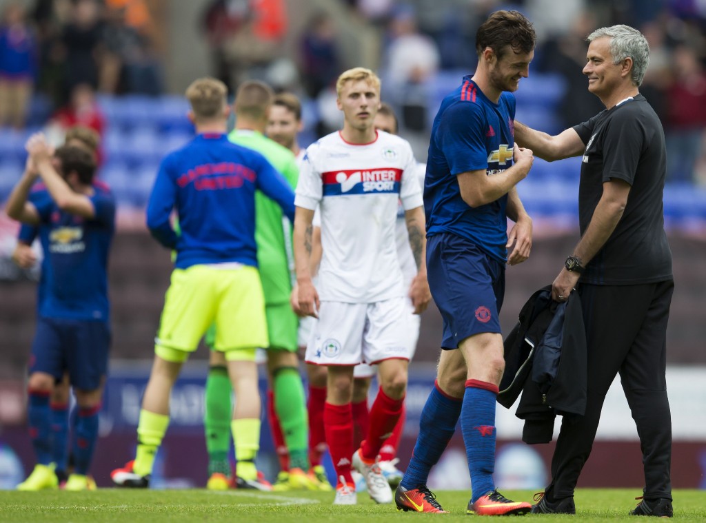 Jose Mourinho has abundance of options at the forward position and is reportedly willing to let Will Keane go despite the youngster giving a good account of his abilities in the pre-season friendly grabbing a goal against Wigan Athletic. (Picture Courtesy - AFP/Getty Images)