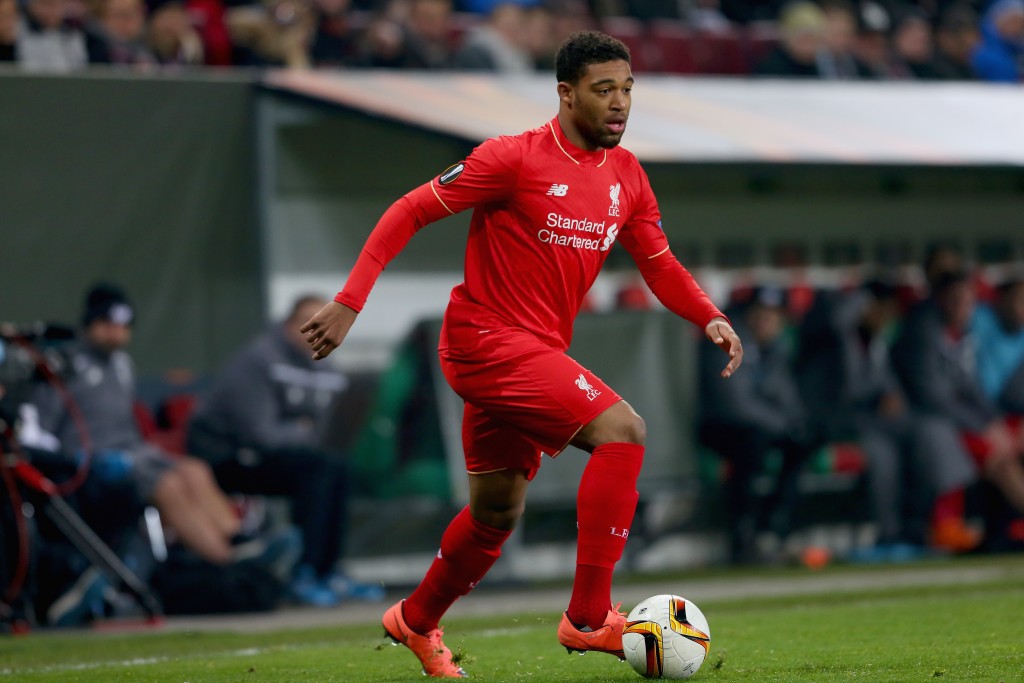 AUGSBURG, GERMANY - FEBRUARY 18: Jordon Ibe of Liverpool runs with the ball during the UEFA Europa League round of 32 first leg match between FC Augsburg and Liverpool at WWK-Arena on February 18, 2016 in Augsburg, Germany. (Photo by Alexander Hassenstein/Bongarts/Getty Images)