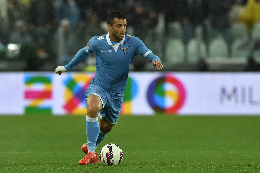 TURIN, ITALY - APRIL 18: Felipe Anderson of SS Lazio in action during the Serie A match between Juventus FC and SS Lazio at Juventus Arena on April 18, 2015 in Turin, Italy. (Photo by Valerio Pennicino/Getty Images)
