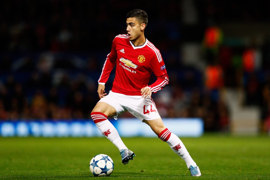 MANCHESTER, ENGLAND - SEPTEMBER 30: Andreas Pereira of Manchester United in action during the UEFA Champions League Group B match between Manchester United FC and VfL Wolfsburg at Old Trafford on September 30, 2015 in Manchester, United Kingdom. (Photo by Dean Mouhtaropoulos/Getty Images)