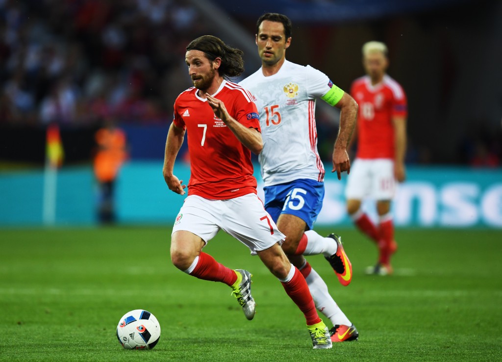Joe Allen is set to be a key figure in the fixture and Chris Coleman will be hoping the Welsh Pirlo weaves his magic on the pitch. (Picture Courtesy -Dennis Grombkowski/Getty Images)