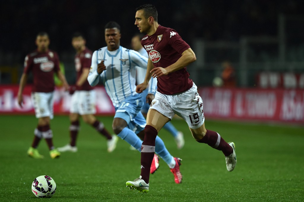 TURIN, ITALY - MARCH 16: Nikola Maksimovic of Torino FC in action during the Serie A match between Torino FC and SS Lazio at Stadio Olimpico di Torino on March 16, 2015 in Turin, Italy. (Photo by Valerio Pennicino/Getty Images)