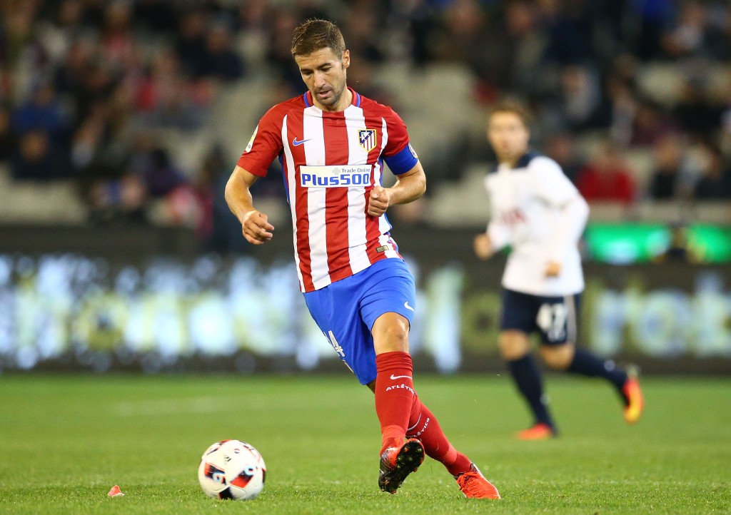 MELBOURNE, AUSTRALIA - JULY 29: Gabi of Atletico de Madrid competes for the ball during 2016 International Champions Cup Australia match between Tottenham Hotspur and Atletico de Madrid at the Melbourne Cricket Ground on July 29, 2016 in Melbourne, Australia. (Photo by Scott Barbour/Getty Images)