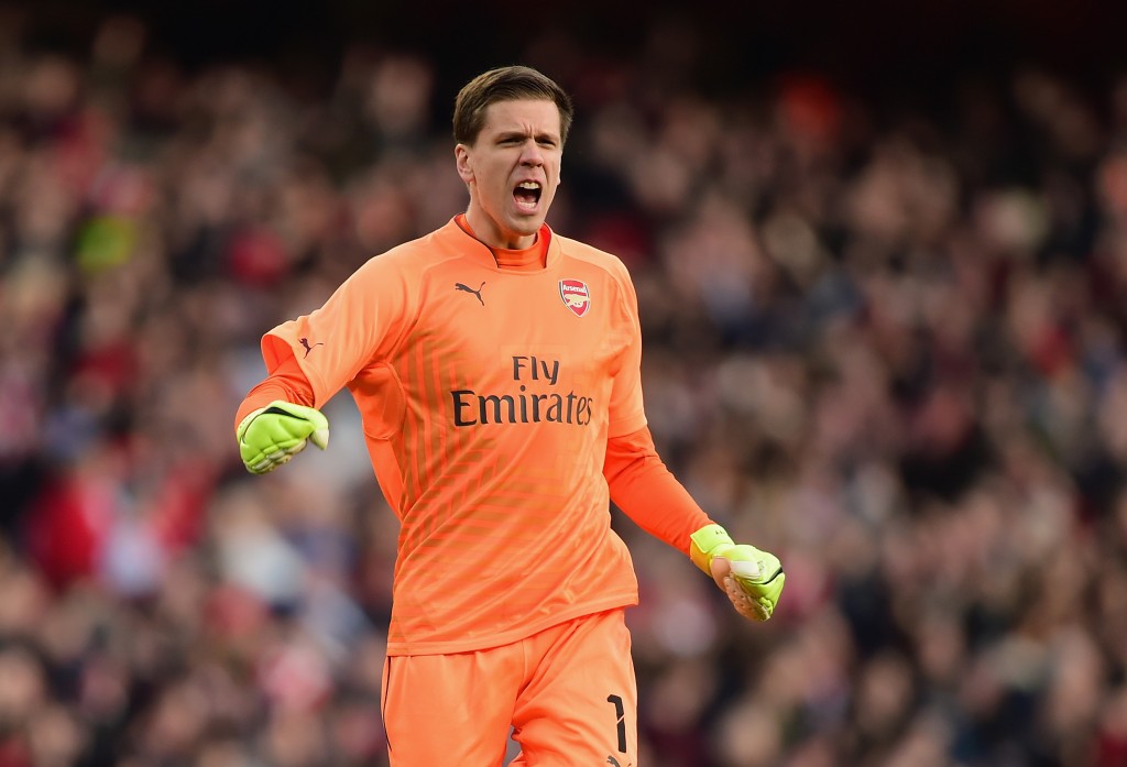 LONDON, ENGLAND - FEBRUARY 15: Wojciech Szczesny of Arsenal reacts during the FA Cup fifth round match between Arsenal and Middlesbrough at Emirates Stadium on February 15, 2015 in London, England. (Photo by Jamie McDonald/Getty Images)