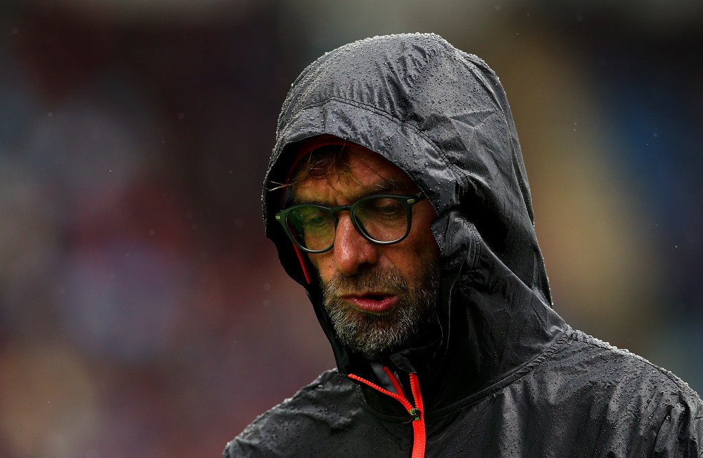 BURNLEY, ENGLAND - AUGUST 20: Manager of Liverpool Jurgen Klopp looks on during the Premier League match between Burnley and Liverpool at Turf Moor on August 20, 2016 in Burnley, England. (Photo by Jan Kruger/Getty Images)