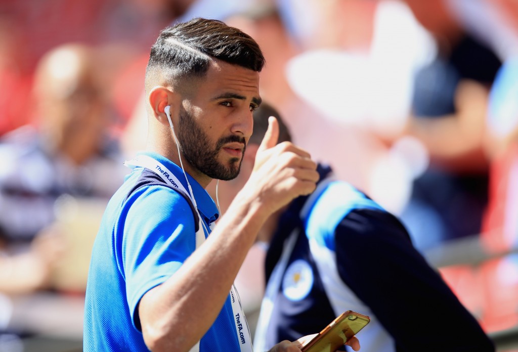 LONDON, ENGLAND - AUGUST 07: Riyad Mahrez of Leicester City reacts prior to The FA Community Shield match between Leicester City and Manchester United at Wembley Stadium on August 7, 2016 in London, England. (Photo by Ben Hoskins/Getty Images)