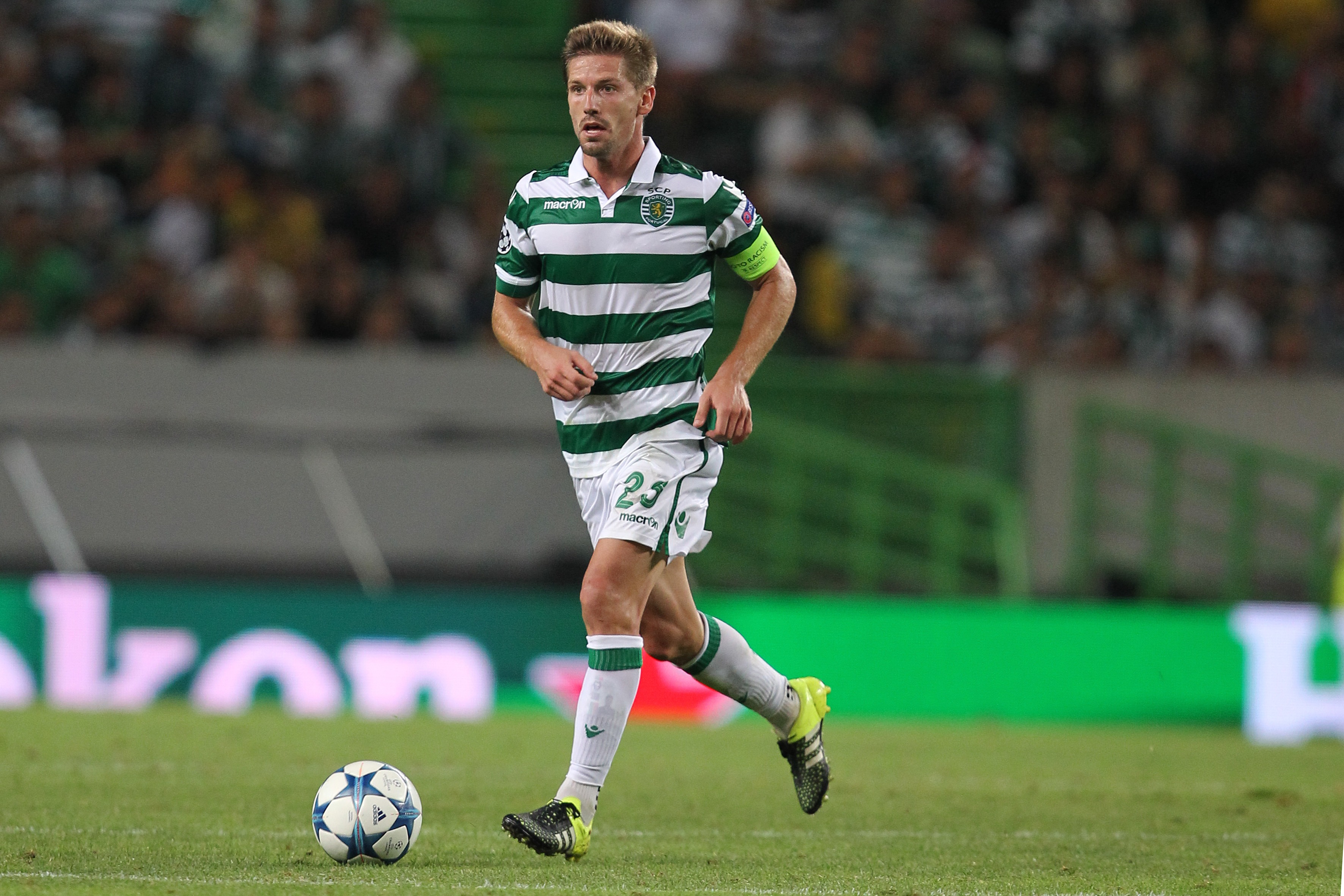 LISBON, PORTUGAL - AUGUST 18: Sporting's midfielder Adrien Silva during the UEFA Champions League qualifying round play-off first leg match between Sporting CP and CSKA Moscow at Estadio Jose Alvalade on August 18, 2015 in Lisbon, Portugal. (Photo by Carlos Rodrigues/Getty Images)