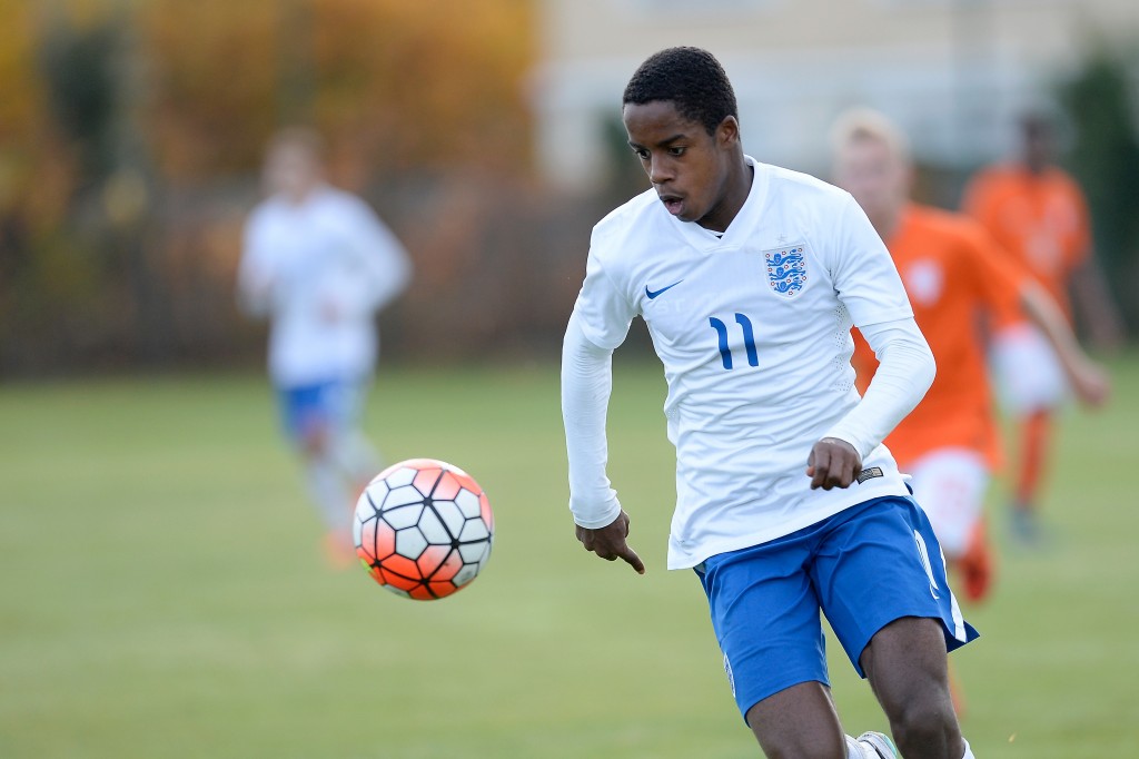 BOISSY-SAINT-LEGER, FRANCE - OCTOBER 29: Ryan Sessegnon of England runs with the ball during the Tournoi International game between England U16 and the Netherlands U16 on October 29, 2015 in Boissy-Saint-Leger, France. (Photo by Aurelien Meunier/Getty Images)