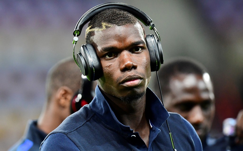 France's midfielder Paul Pogba is pictured before the FIFA World Cup 2018 qualifying football match Belarus vs France on September 6, 2016 at the Borisov Arena in Borisov. (Photo by Franck Fife/AFP/Getty Images)