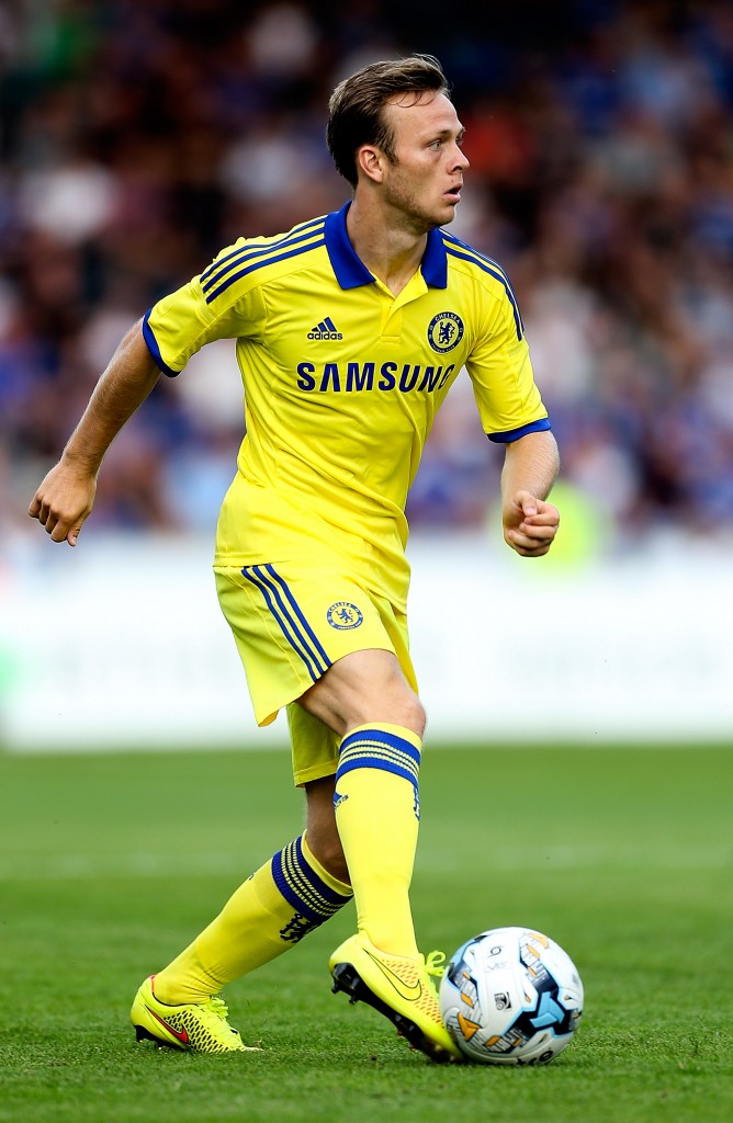 HIGH WYCOMBE, ENGLAND - JULY 16: Todd Kane of Chelsea in action duing the pre season friendly match between Wycombe Wanderers and Chelsea at Adams Park on July 16, 2014 in High Wycombe, England. (Photo by Ben Hoskins/Getty Images)