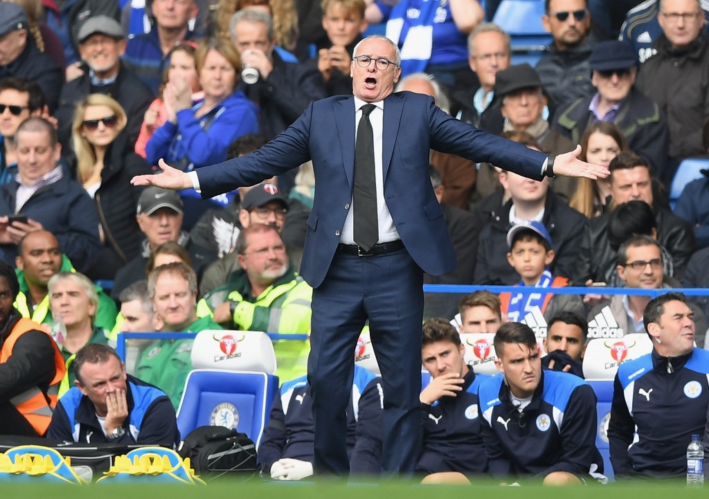 LONDON, ENGLAND - OCTOBER 15: Claudio Ranieri, Manager of Leicester City reacts during the Premier League match between Chelsea and Leicester City at Stamford Bridge on October 15, 2016 in London, England. (Photo by Shaun Botterill/Getty Images)