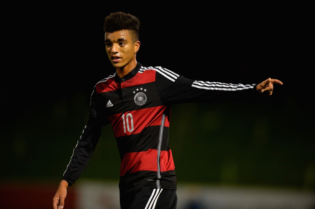 BURTON-UPON-TRENT, ENGLAND - NOVEMBER 18: Timothy Tillman of Germany during the U17s International Friendly match between England U17 and Germany U17 at St Georges Park on November 18, 2015 in Burton-upon-Trent, England. (Photo by Tony Marshall/Getty Images)