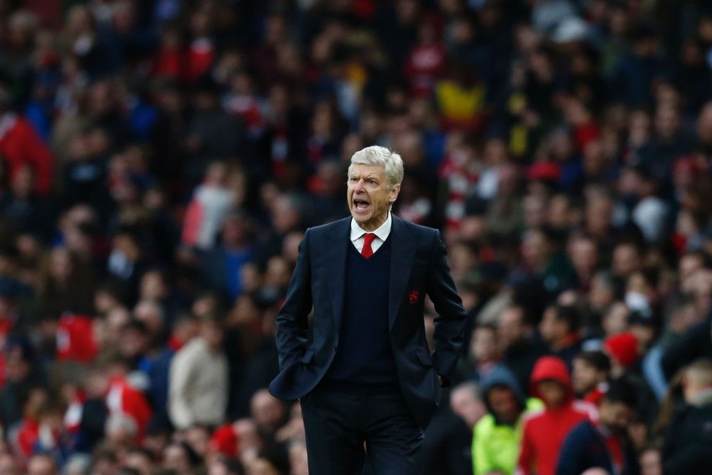 Arsenal's French manager Arsene Wenger gestures on the touchline during the English Premier League football match between Arsenal and Middlesbrough at the Emirates Stadium in London on October 22, 2016. / AFP / Ian KINGTON / RESTRICTED TO EDITORIAL USE. No use with unauthorized audio, video, data, fixture lists, club/league logos or 'live' services. Online in-match use limited to 75 images, no video emulation. No use in betting, games or single club/league/player publications. / (Photo credit should read IAN KINGTON/AFP/Getty Images)
