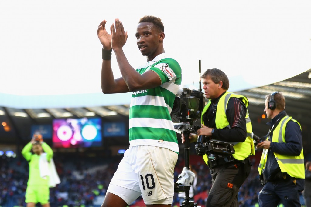 GLASGOW, SCOTLAND - OCTOBER 23: Moussa Dembele of Celtic celebrates victory during the Betfred Cup Semi Final match between Rangers and Celtic at Hampden Park on October 23, 2016 in Glasgow, Scotland. (Photo by Michael Steele/Getty Images)