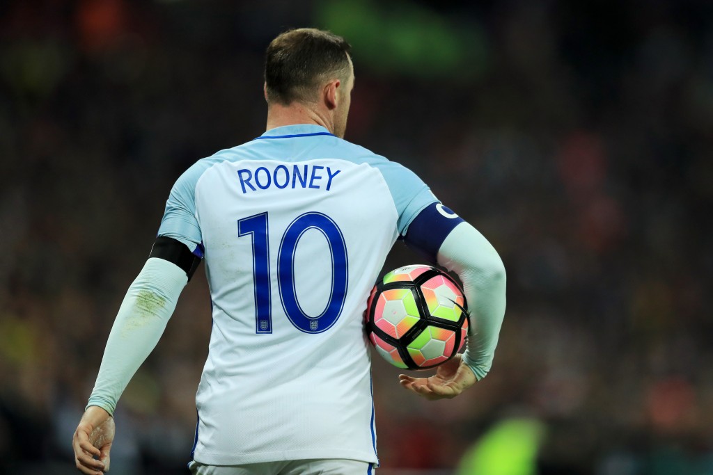 LONDON, ENGLAND - NOVEMBER 11: Wayne Rooney of England carries the match ball during the FIFA 2018 World Cup qualifying match between England and Scotland at Wembley Stadium on November 11, 2016 in London, England. (Photo by Richard Heathcote/Getty Images)