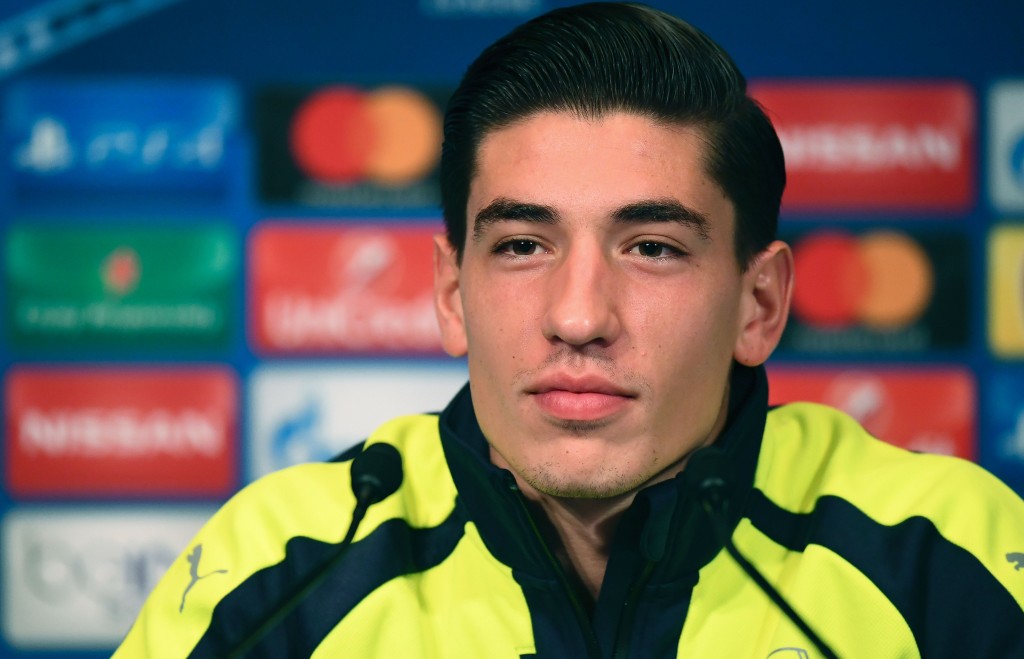 Arsenal's Spanish defender Hector Bellerin give a press conference on the eve of the team's UEFA Champions League football match against Paris Saint-Germain (PSG), on September 12, 2016 at the Parc des Princes stadium in Paris. (Photo by Franck Fife/AFP/Getty Images)