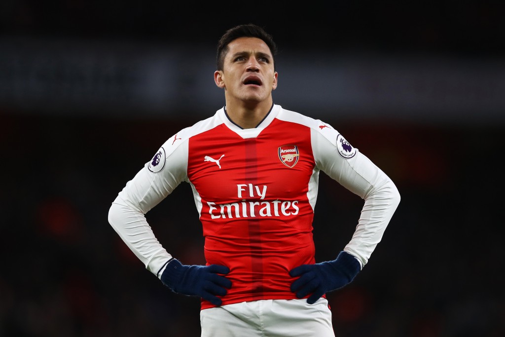 LONDON, ENGLAND - DECEMBER 26: Alexis Sanchez of Arsenal reacts during the Premier League match between Arsenal and West Bromwich Albion at Emirates Stadium on December 26, 2016 in London, England. (Photo by Julian Finney/Getty Images)