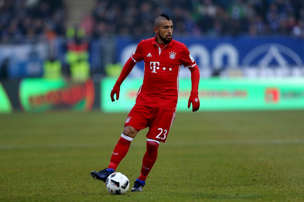 DARMSTADT, GERMANY - DECEMBER 18: Arturo Vidal of Bayern runs with the ball during the Bundesliga match between SV Darmstadt 98 and Bayern Muenchen at Stadion am Boellenfalltor on December 18, 2016 in Darmstadt, Germany. (Photo by Christof Koepsel/Bongarts/Getty Images)