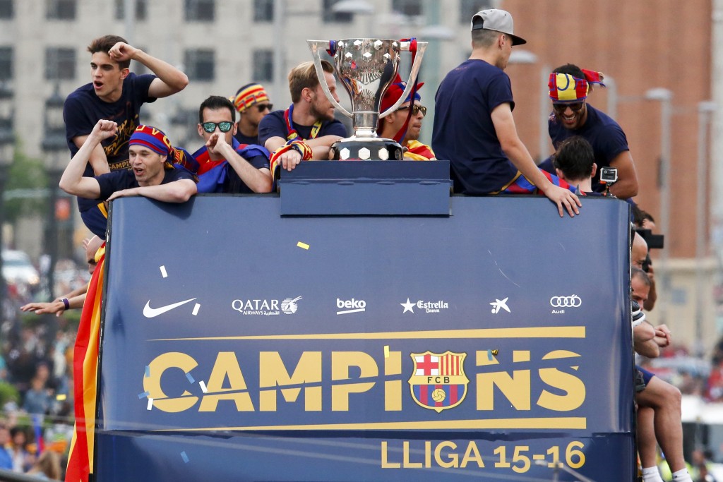 Cause to celebrate - Barcelona clinched their 23rd La Liga triumph in 2016. (Photo by Pau Barrena/AFP/Getty Images)