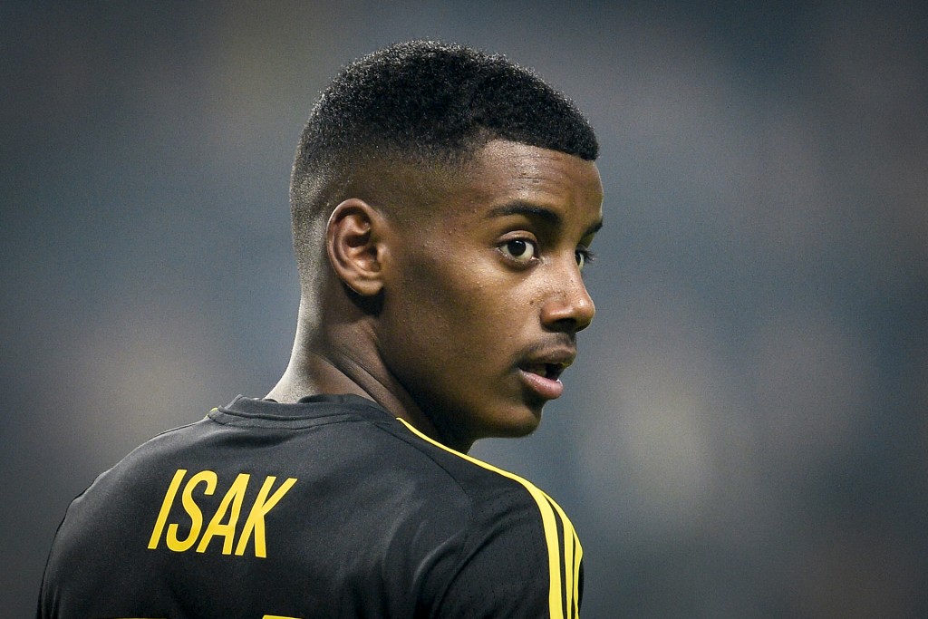 Picture taken on November 6, 2016 shows Swedish football player Alexander Isak of AIK during a Swedish soccer league match between AIK and Kalmar FF at Friends Arena in Stockholm. Swedish football prodigy Alexander Isak -- dubbed the next Zlatan Ibrahimovic -- is on the verge of signing with German first division Bundesliga club Borussia Dortmund, snubbing an offer from Real Madrid, Swedish daily Aftonbladet reported on January 21, 2017. / AFP / TT News Agency / Anders WIKLUND / Sweden OUT (Photo credit should read ANDERS WIKLUND/AFP/Getty Images)