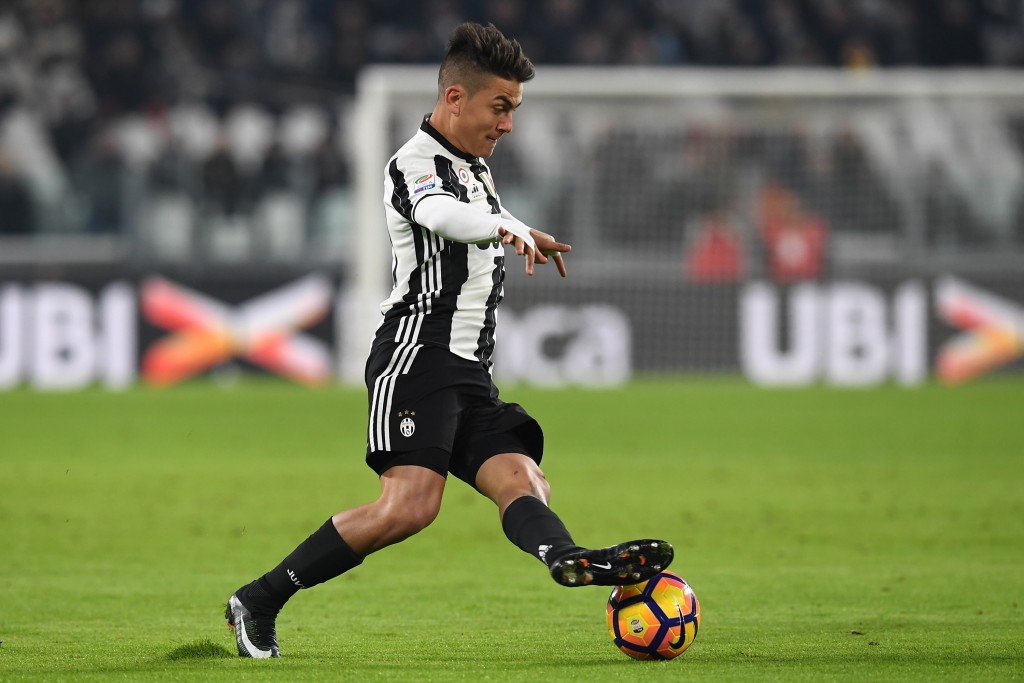 TURIN, ITALY - JANUARY 08: Paulo Dybala of Juventus FC in action during the Serie A match between Juventus FC and Bologna FC at Juventus Stadium on January 8, 2017 in Turin, Italy. (Photo by Valerio Pennicino/Getty Images)