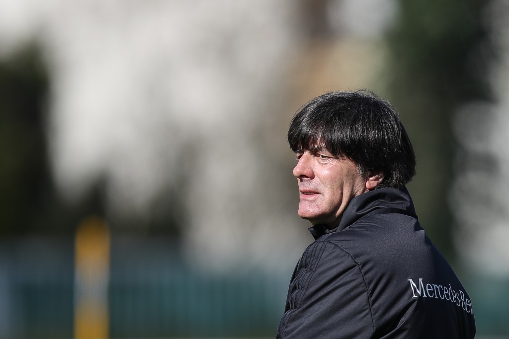 KAMEN, GERMANY - MARCH 24: Head coach Joachim Loew looks on during training of German national team ahead of the FIFA World Cup qualification match 2018 against Azerbaijan, on March 24, 2017 in Kamen, Germany. (Photo by Maja Hitij/Bongarts/Getty Images)