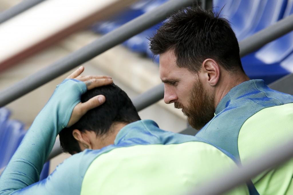 Lionel Messi was frustrated at the way their match against Malaga ended. PAU BARRENA/AFP/Getty Images