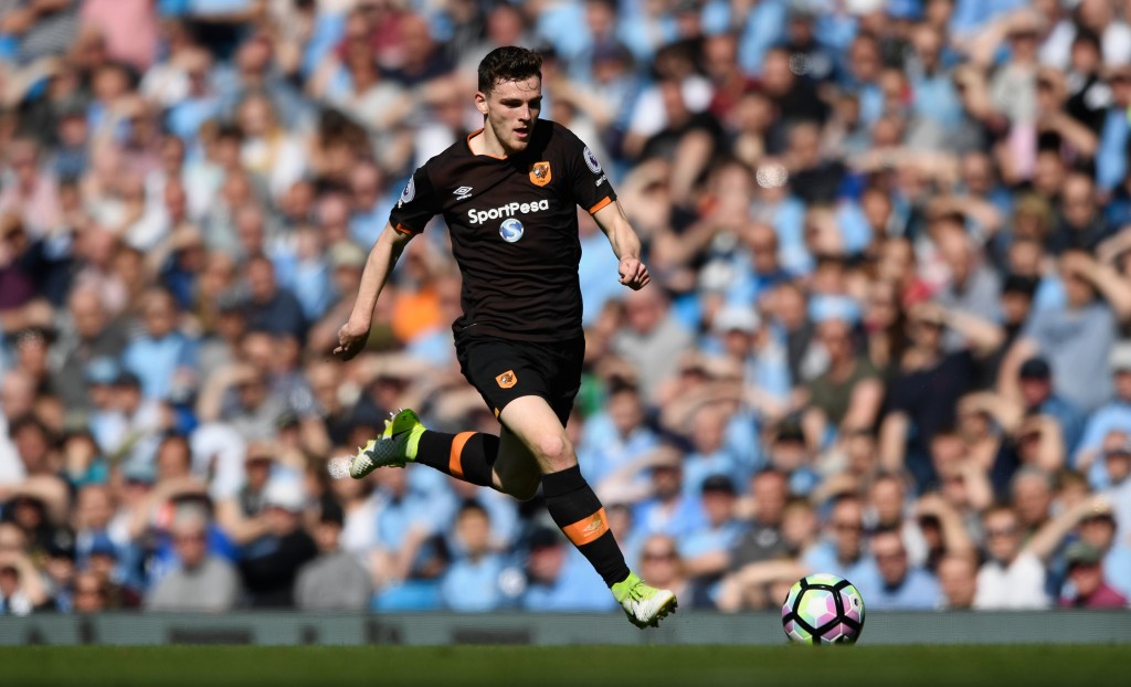 MANCHESTER, ENGLAND - APRIL 08: Andrew Robertson of Hull in action during the Premier League match between Manchester City and Hull City at Etihad Stadium on April 8, 2017 in Manchester, England. (Photo by Stu Forster/Getty Images)