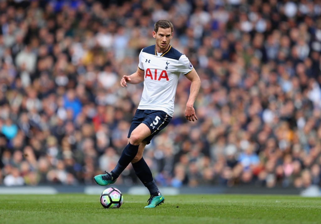 LONDON, ENGLAND - MARCH 19: Jan Vertonghen of Tottenham Hotspur in action during the Premier League match between Tottenham Hotspur and Southampton at White Hart Lane on March 19, 2017 in London, England. (Photo by Warren Little/Getty Images)