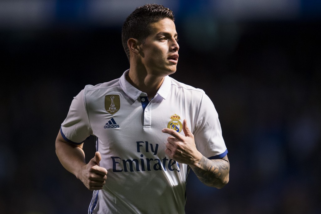LA CORUNA, SPAIN - APRIL 26: James Rodriguez of Real Madrid reacts during the La Liga match between RC Deportivo La Coruna and Real Madrid at Riazor Stadium on April 26, 2017 in La Coruna, Spain. (Photo by Juan Manuel Serrano Arce/Getty Images)