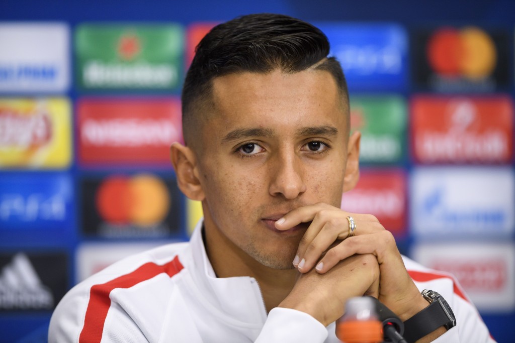 Paris Saint-Germain's Brazilian defender Marquinhos looks on during a press conference on the eve of the UEFA Champions League group A football match between FC Basel 1893 and Paris Saint-Germain on October 31, 2016 in Basel. / AFP / FABRICE COFFRINI (Photo credit should read FABRICE COFFRINI/AFP/Getty Images)