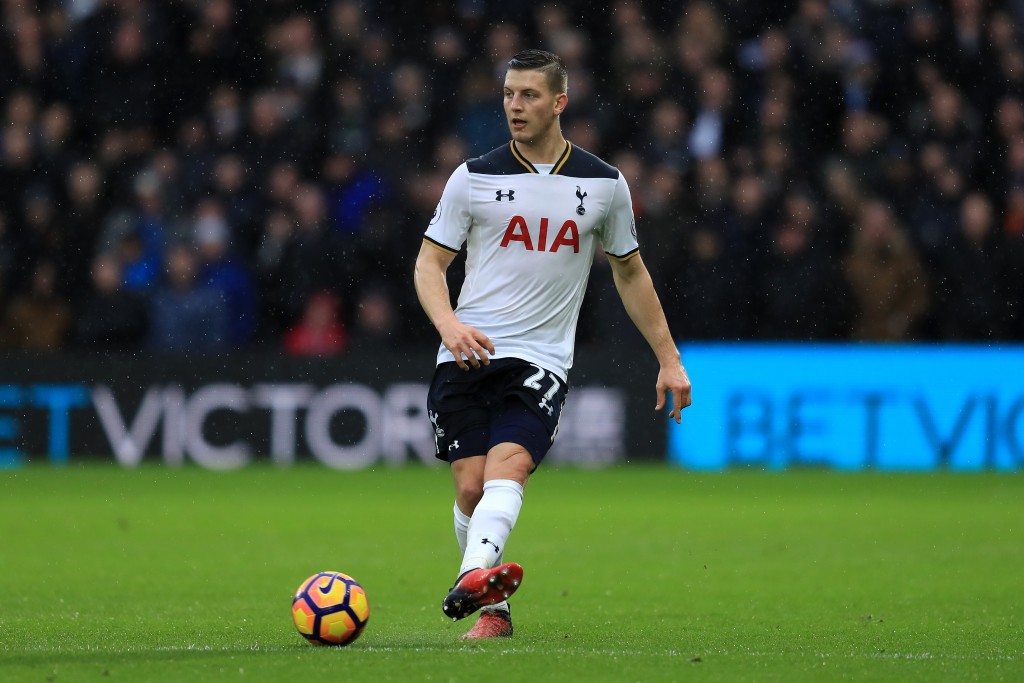 WATFORD, ENGLAND - JANUARY 01: Kevin Wimmer of Spurs in action during the Premier League match between Watford and Tottenham Hotspur at Vicarage Road on January 1, 2017 in Watford, England. (Photo by Richard Heathcote/Getty Images)