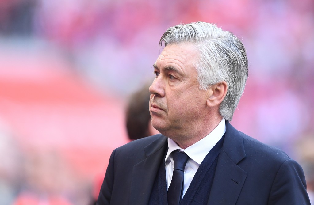 MUNICH, GERMANY - MAY 06: Carlo Ancelotti, head coach of FC Bayern Muenchen looks on before the Bundesliga match between Bayern Muenchen and SV Darmstadt 98 at Allianz Arena on May 6, 2017 in Munich, Germany. (Photo by Lennart Preiss/Bongarts/Getty Images)