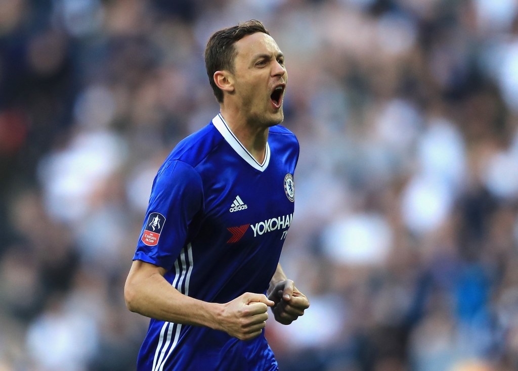 LONDON, ENGLAND - APRIL 22: Nemanja Matic of Chelsea celebrates scoring his sides fourth goal during The Emirates FA Cup Semi-Final between Chelsea and Tottenham Hotspur at Wembley Stadium on April 22, 2017 in London, England. (Photo by Richard Heathcote/Getty Images)